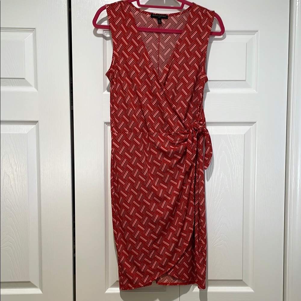 Banana Republic Womens Faux Wrap Dress Size PM Capsule Sleek Career Timeless
